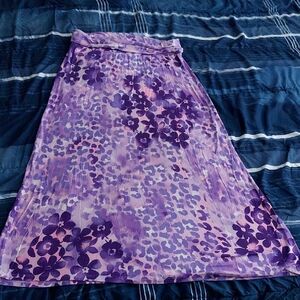 Justice Purple Floral Maxi Skirt
